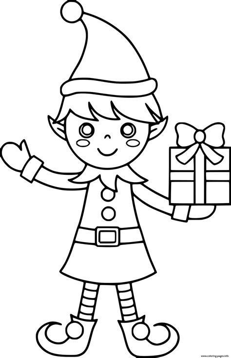 Little Elf Bring A T Coloring Page Printable