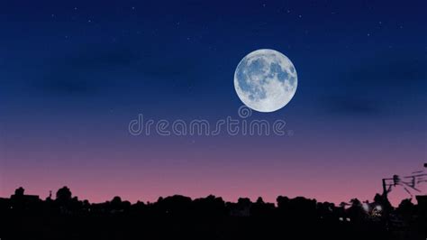 Full Moon At Night Stock Image Image Of Moon Night 220044071