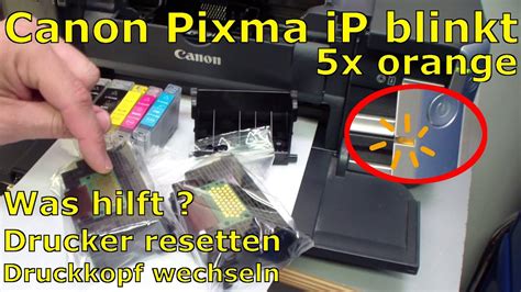 Resume taste beim canon pixma g3400 : Canon Pixma iP Drucker blinkt 5x orange - YouTube