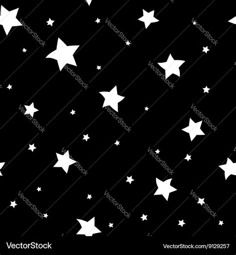 Star Seamless Pattern Black And White Big Vector Image