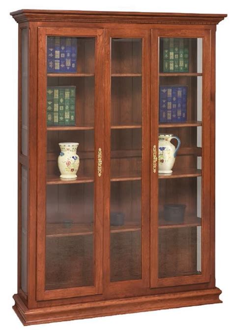 Solid Wood Bookcases With Glass Doors This Multifunctional Bookcase