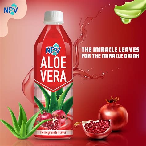 Aloe Vera Drink With Pomegranate Flavor 500ml Bottle NPV Beverage
