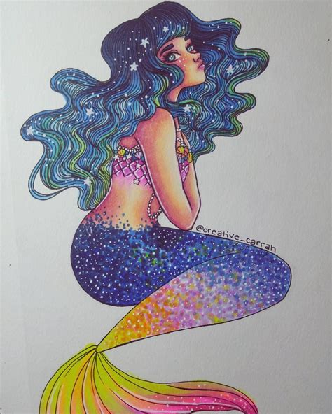 See This Instagram Photo By Creative Carrah Likes Mermaid Sketch Marker Art Pretty