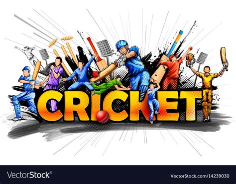 Illustration Of Batsman And Bowler Playing Cricket Championship Sports
