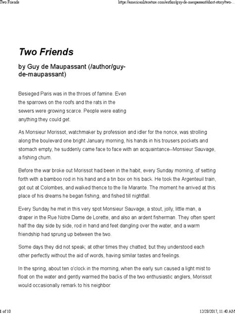 Two Friendspdf Short Stories