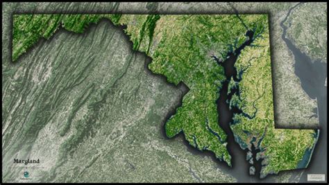 Maryland Satellite Wall Map By Outlook Maps Mapsales Gambaran