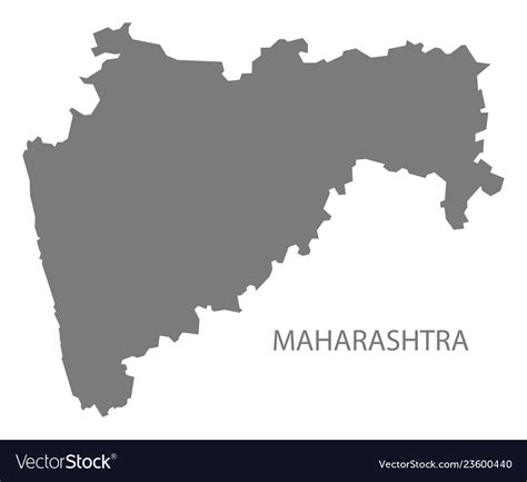 Maharashtra India Map Grey Royalty Free Vector Image