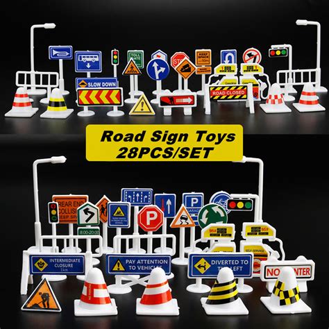 28pcs Car Toy Traffic Road Signs Kids Funny Play Education Toy Game