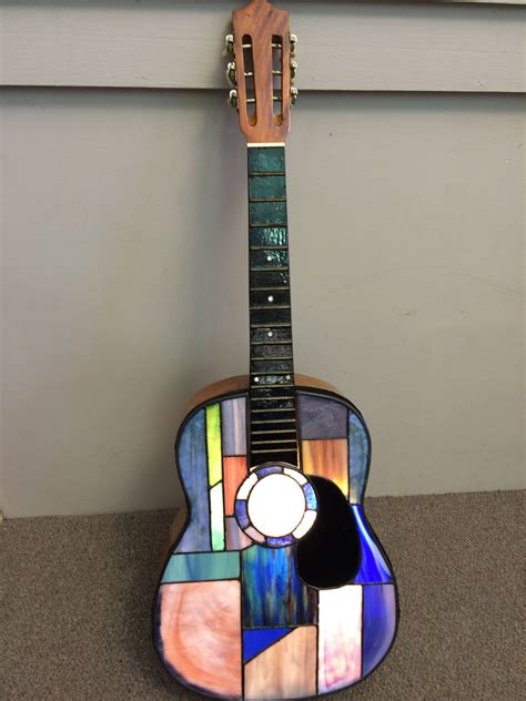 Giving An Old Guitar A New Life Stained Glass Light Stained Glass Stained Glass Projects