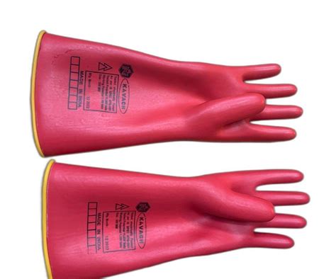 Red Kv Kavach Rubber Safety Hand Gloves For Electrical Model Name Number Egk At Rs