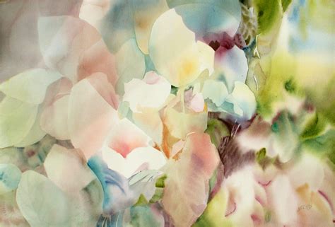 F Crispy Hues Flowers Watercolor Watercolor Flowers Abstract Art
