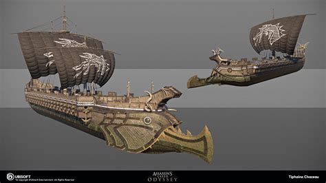 Artstation Assassins Creed Odyssey Boats Tiphaine Chazeau