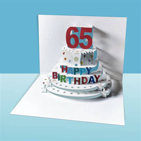 Age 65 Birthday Cardhappy 65th Birthday Card Age 65 Pop Up Etsy