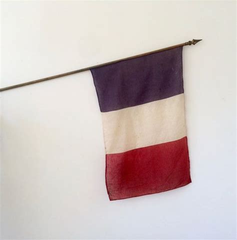 Large Flag Of France Vintage French Parade Flag On Pole Etsy