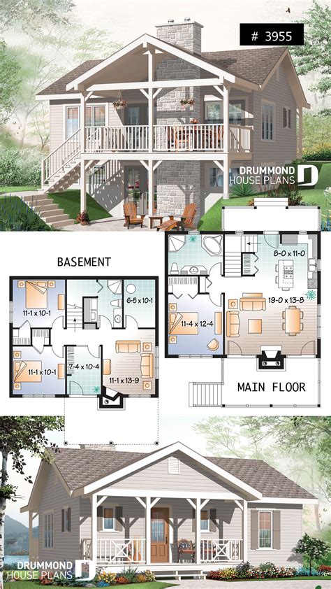 Affordable Simple Northwest Style Lakefront Home Plan 3 Bedrooms 2