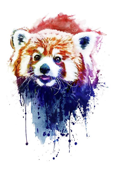 A Cute Red Panda Painting By Marian Voicu Pixels