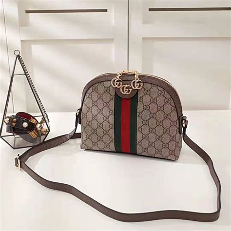 Gucci Gg Women Ophidia Gg Small Shoulder Bag In Beige Gg Supreme Canvas