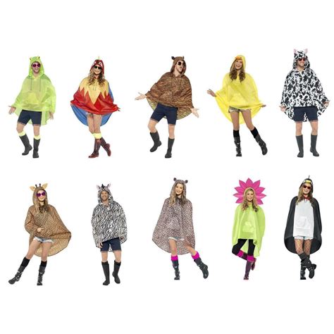 Party Poncho Novelty Festival Rain Coat Fancy Dress Vip
