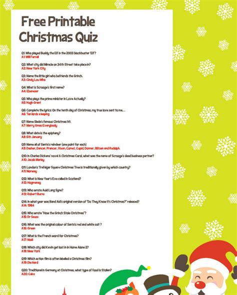 { free printable trivia } spring & summer trivia board games. Free Printable Christmas Quiz | Party Delights Blog