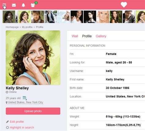 Dating Profile Page Design Telegraph