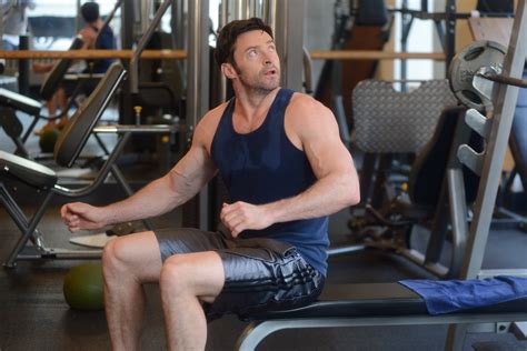 Hugh Jackman Show Off His Guns At The Gym Oh Yes I Am
