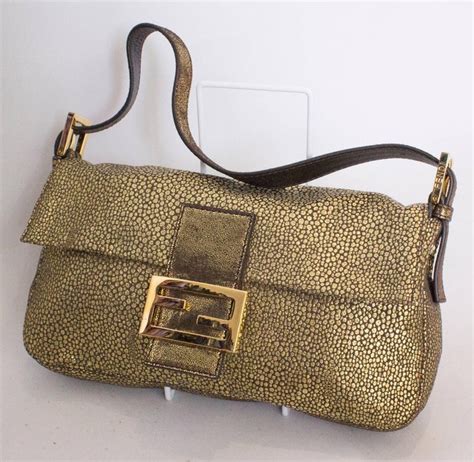 A Vintage Metalic Gold Classic Fendi Baguette Bag At 1stdibs Fendi