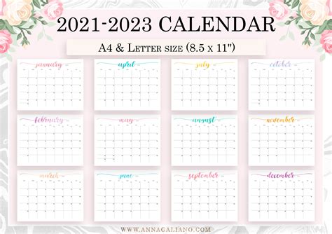 2021 Yearly Wall Calendar Printable Wall Planner 2021 Etsy Riset