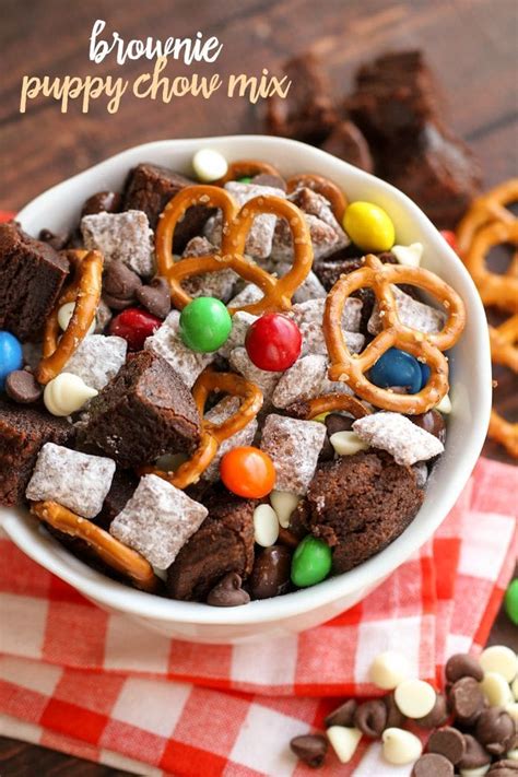You will do this while sprawled on your parent's squishiest couch. Brownie Puppy Chow Mix