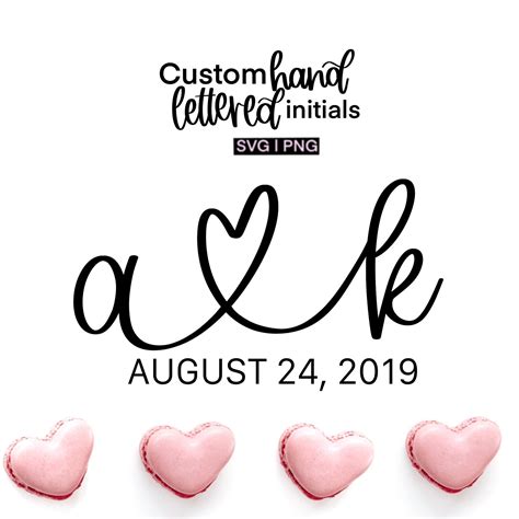 Custom Initials Svg Couple Initials With Heart Svg Wedding Etsy