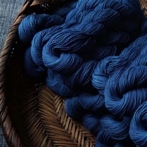Indigo Blue Cotton Yarn Natural Colorful Plant Dye Thread Etsy