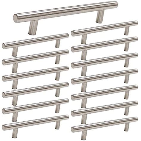 Brushed Nickel Cabinet Handles 15 Pack Kitchen Pulls 4 Inch Hole Center