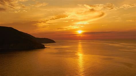 Sunset Over The Coast Of Cape Breton Island Nova Scotia Canada