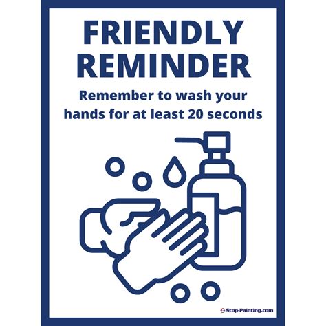 Wash Your Hands Friendly Reminder Walldoor Sig Stop