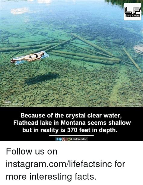 Life Facts Because Of The Crystal Clear Water Flathead Lake In Montana Seems Shallow But In