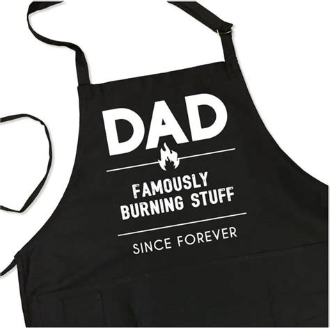 Bbq Grill Apron Dad Famously Burning Stuff Since Forever Funny