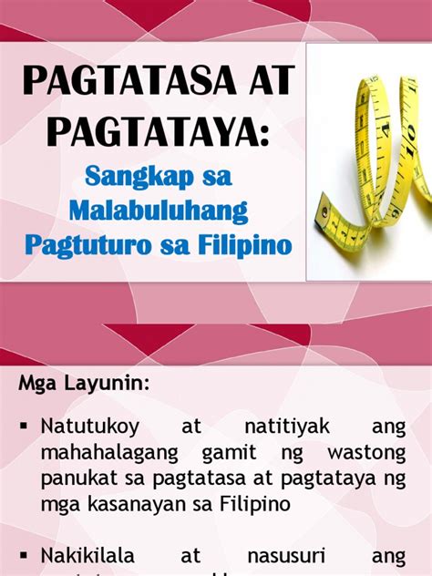 Pagtatasa At Pagtataya Sa Filipinopptx
