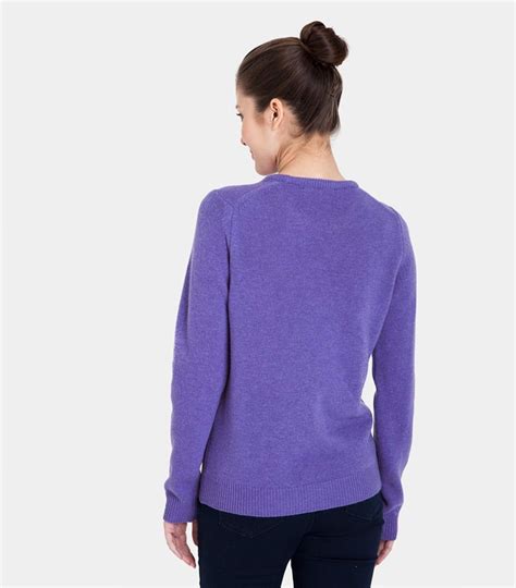 Deep Lilac Womens Lambswool Crew Neck Jumper Woolovers Au