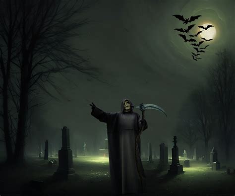 Download Graveyard Scary Grim Reaper Royalty Free Stock Illustration