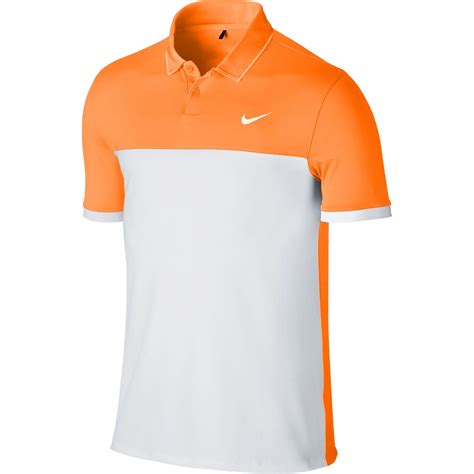Nike Golf Mens Light Orange Color Block Polo Shirt