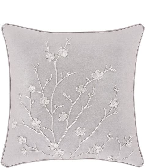 Piper And Wright Embroidered Cherry Blossom 20 Square Decorative Pillow