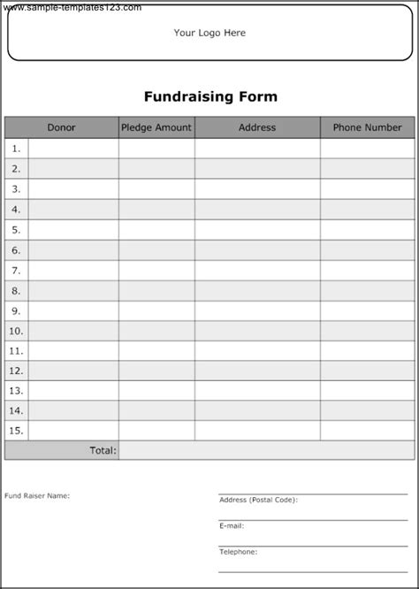 Printable Fundraiser Template Free Free Printable Templates