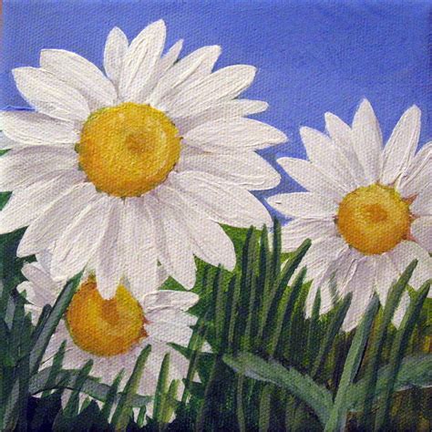 Daisies Painting Daisies By Sharon Marcella Marston Daisy Painting