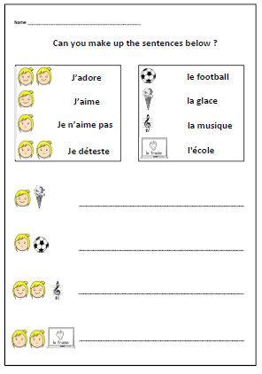 Most of the worksheets cover basic topics, so they can be used to teach kids as well. FRENCH Worksheet about LIKES & DISLIKES,Primary Printables ...