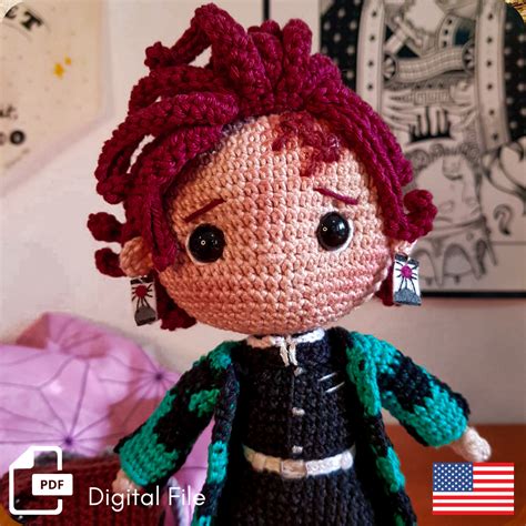 English Tanjiro Kamado Amigurumi Pattern Mavi Mundi