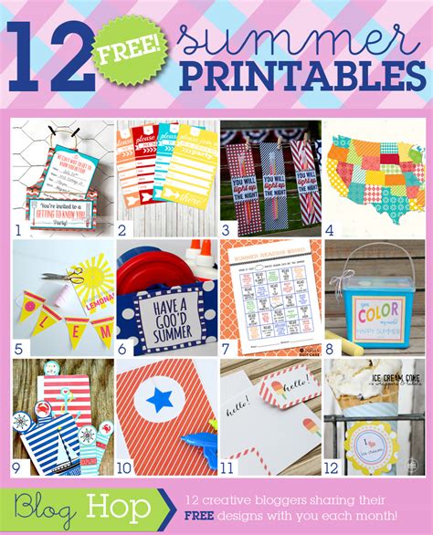 12 Fabulous Summer Printables Free Printables The