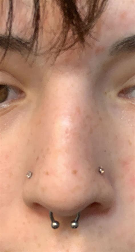 Double Nose Piercing Too Crooked The One On The Right Is The New One