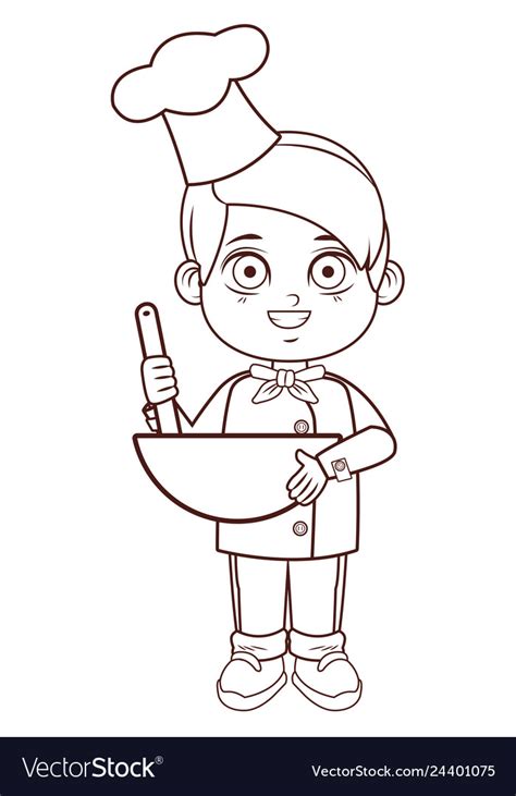 Cute Chef Boy Cartoon Royalty Free Vector Image