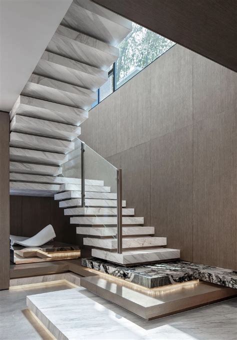 The Marble Staircase In The Villa Looks Very Elegant To Get More Home