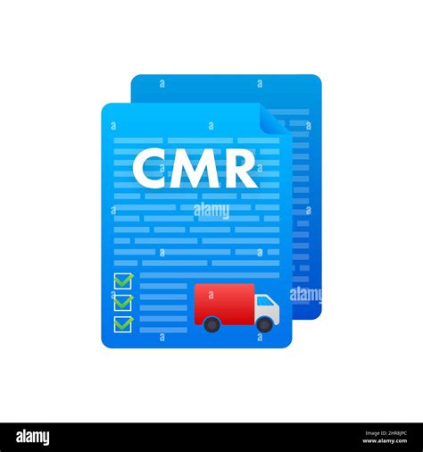 CMR Transport Document Business Icon International Transportation Regulation Vector Stock