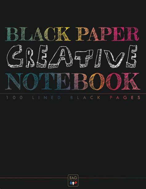 Black Paper Creative Notebook 100 Lined Black Pages College Ruled